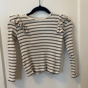 Zara Kids Striped Long Sleeve Top with Bows